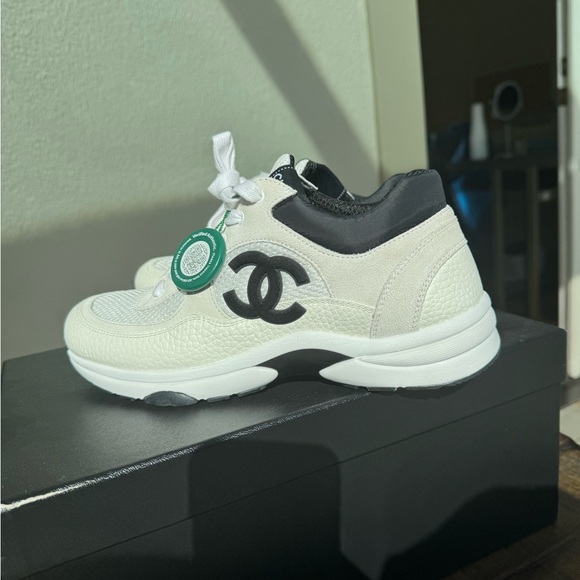 Chanel White and Black Sneakers - Picture 3 of 10